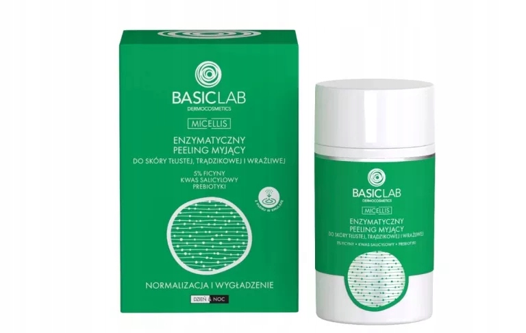 BASICLAB PEELING ENZYMATYCZNY DO TWARZY DO SKÓRY TŁUSTEJ I WRAŻLIWEJ 35 G