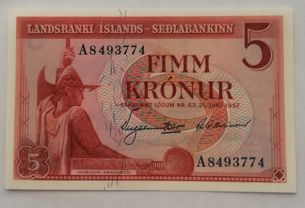 Islandia 5 koron 1957