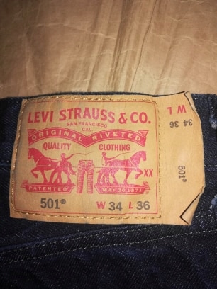 LEVIS 501 VINTAGE DARK COBALT BLUE JEANS MEN 34*36