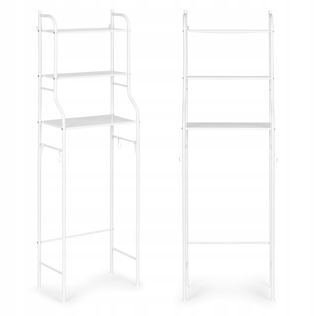 Wysoki regał WC łazienkowy nad sedes 3 półki aluminiowa konstrukcja