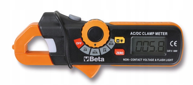 Amperomierz cęgowy do pomiaru prądu AC/DC, 80A