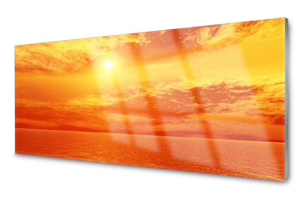 Lacobel Panel Szklany Kuchenny Słońce Morze 120x60