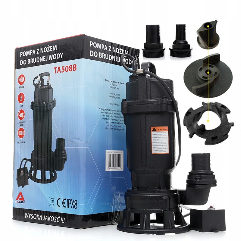 POMPA DO SZAMBA WODY BRUDNEJ Z NOŻEM TNĄCYM 3050W