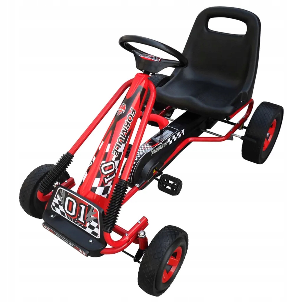 vidaXL Gokart dla dzieci, z pedałami, czerwony