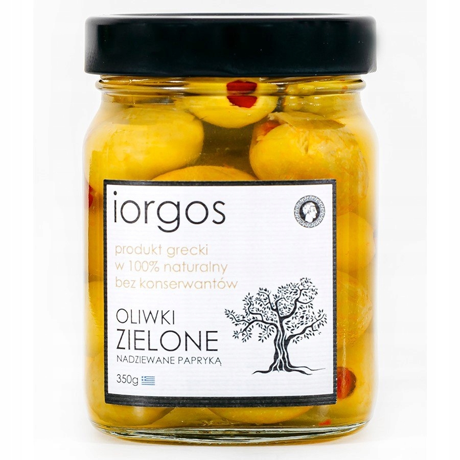 Oliwki zielone PREMIUM - z papryką IORGOS, 350g