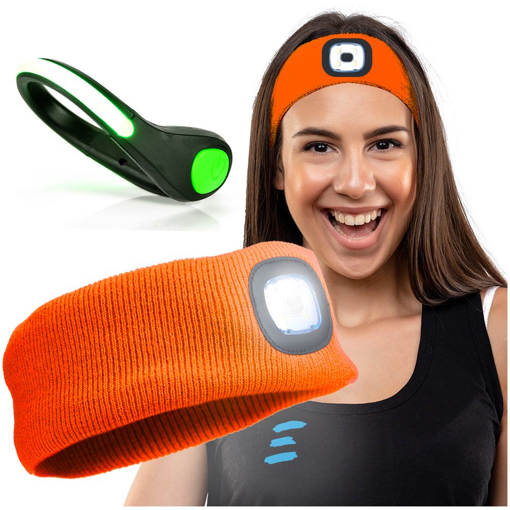 Opaska sportowa do biegania z latarką LED unisex