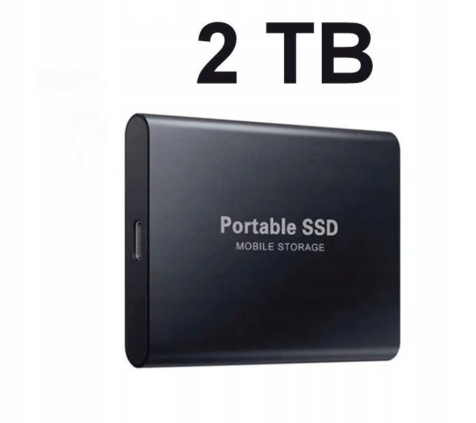 DYSK PRZENOŚNY PORTABLE SSD / POJEMNOŚĆ 2TB / USB 3.1 TYP C / CZARNY