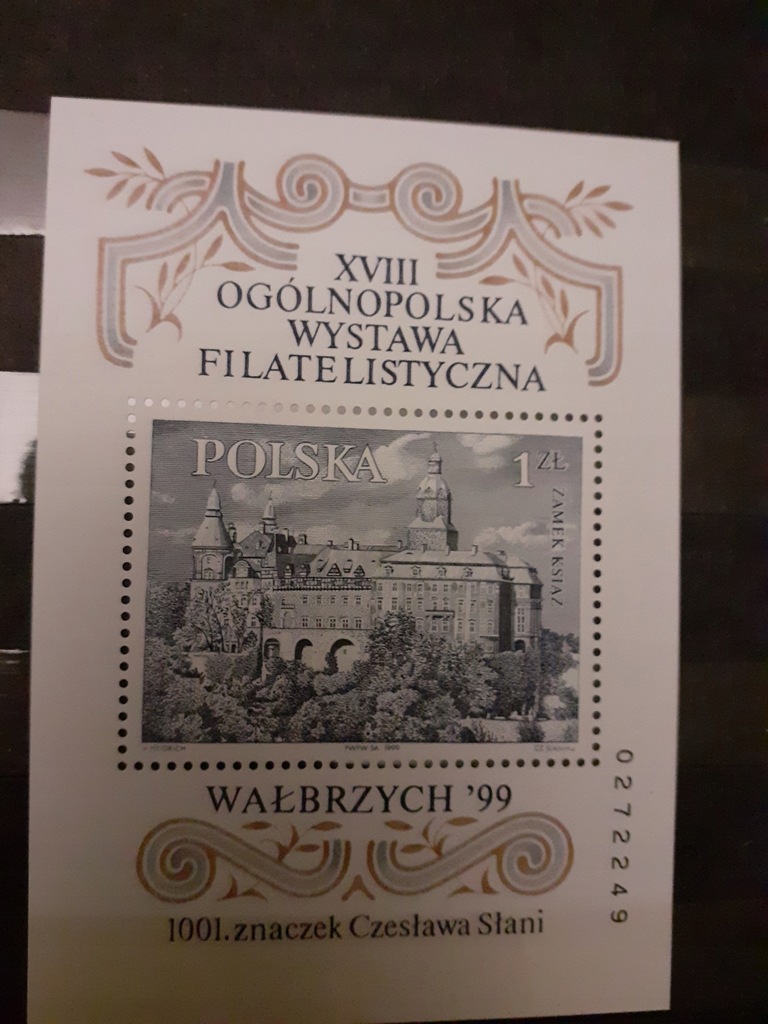 Filatelistyka - 1999 - blok - wystawa Wałbrzych 99
