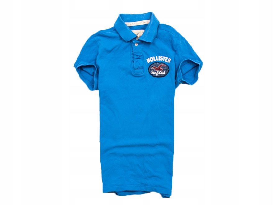 E Hollister Koszulka Polo Męska Bawełna Blue *M*