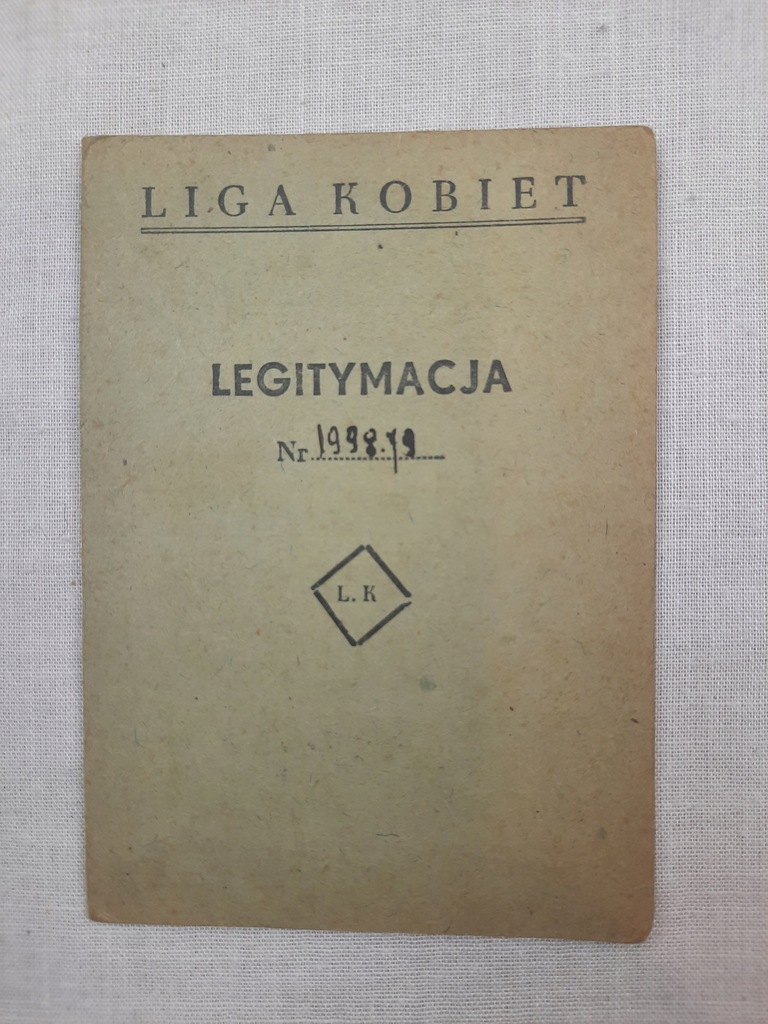 Legitymacja Liga Kobiet Fabryka Pasmant. Bielsko