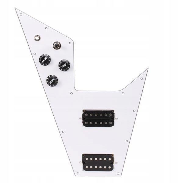 Non brand White 3 Ply Loaded Prewired Pickguard For Guitar