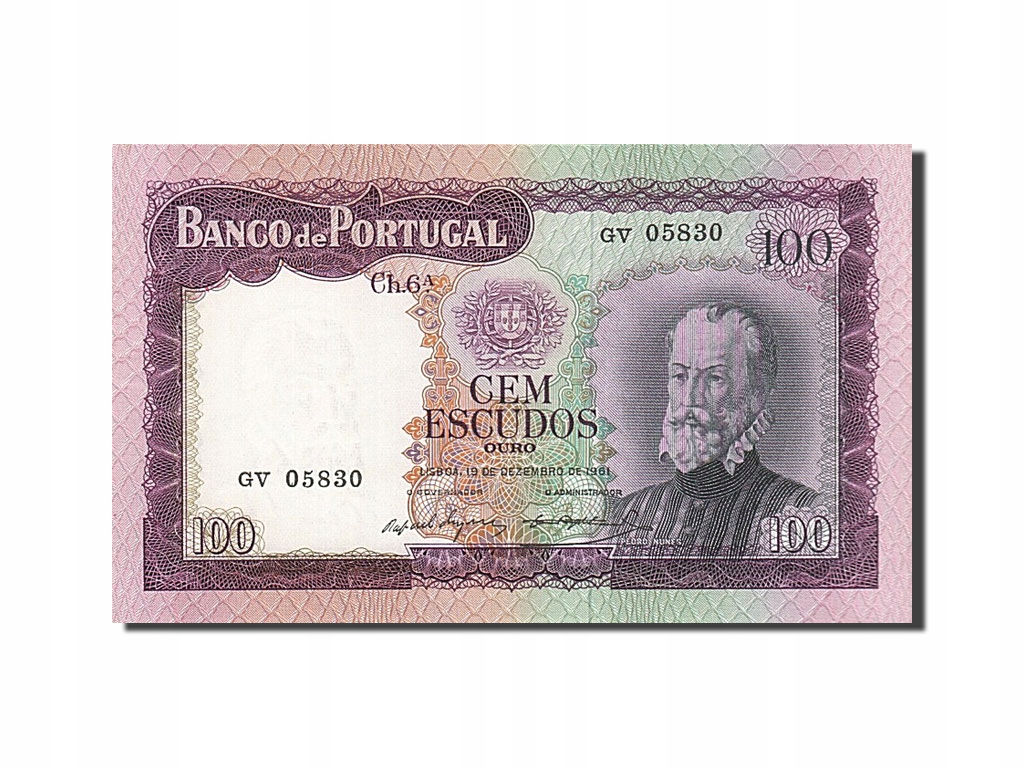 Banknot, Portugal, 100 Escudos, 1961, 1961-12-19,