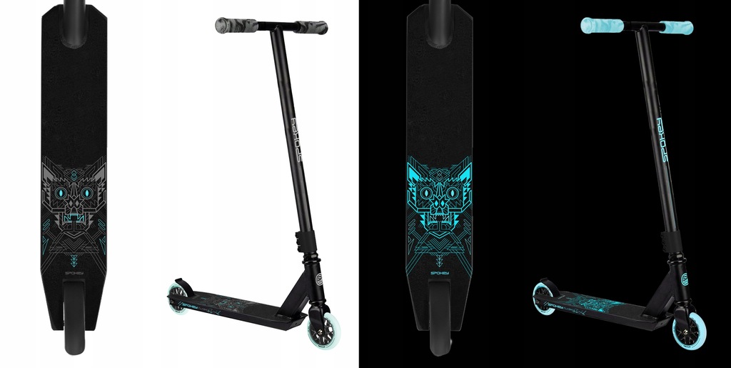 Hulajnoga wyczynowa swiecaca w ciemnosci Spokey N