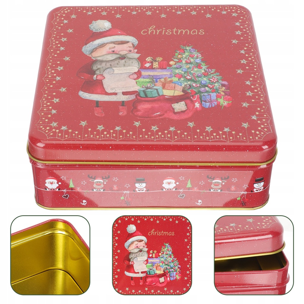 Biscuit Containers Food Xmas Candy Tins Santa