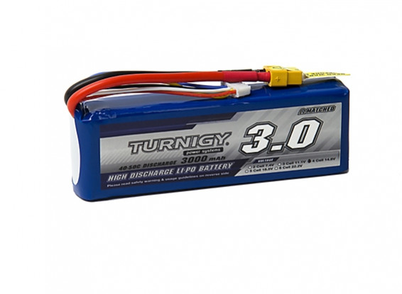 BATERIA LI-PO 14,8V 4S 3000mAh 40C/50C TURNIGY RC