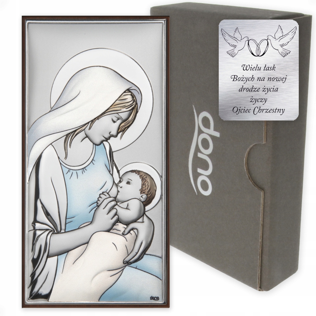 Obrazek Srebrny Matka Boska Karmiąca Chrzest