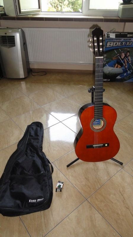 GITARA EVER PLAY EV-123+POKROWIEC+STOJAK JAK NOWA