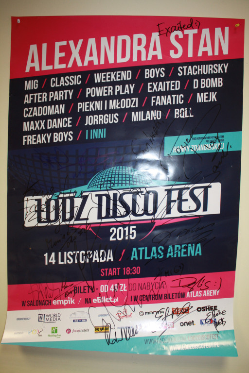 Atlas Arena - Plakat ŁÓDŹ DISCO FEST z autografami