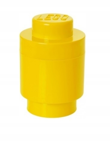 LEGO POJEMNIK PUDEŁKO KLOCEK 1 OKRĄGŁY ŻÓŁTY