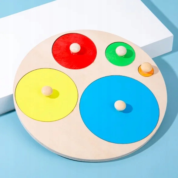 Zabawki przedszkolne drewniane zabawki Montessori płyta geometryczna kolor