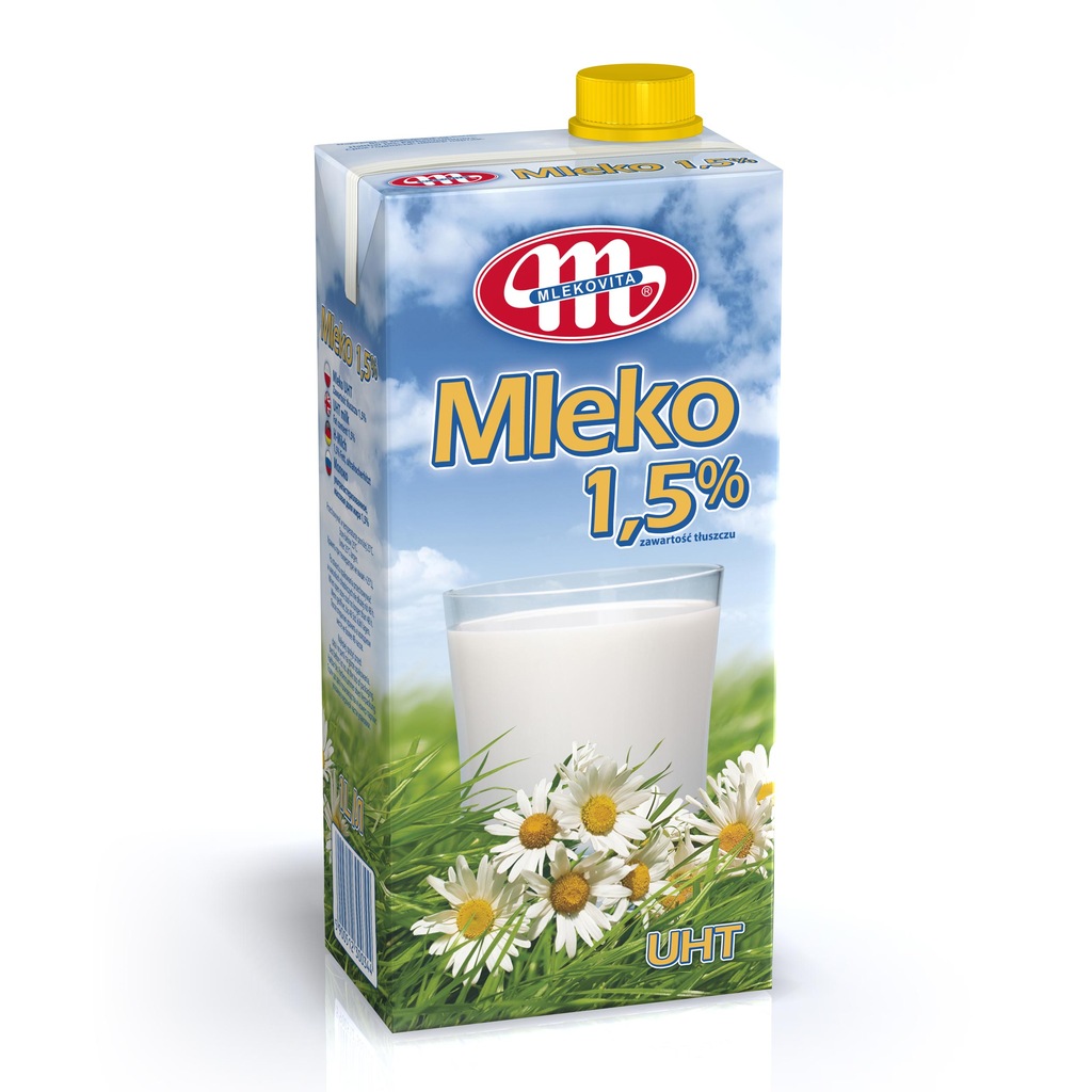 MLEKOVITA MLEKO UHT 1,5% TŁUSZCZU 1L