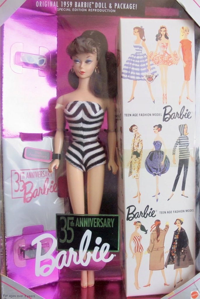 35th ANIVERSARY Barbie オリジナル 1959 未開封 Barbie 35th Anniver Doll Reprod 1959 Doll & Package
