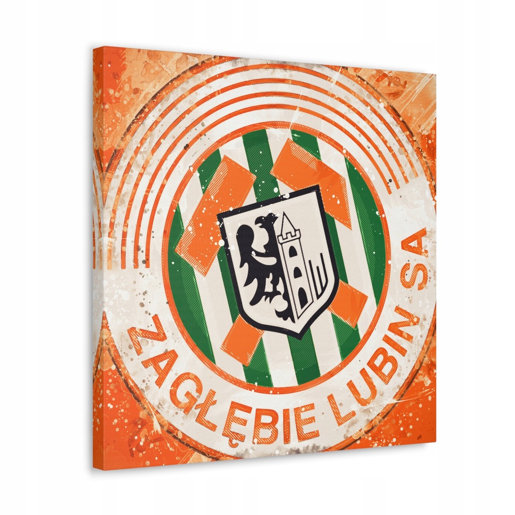 Obraz na płótnie 70x70 herb logo ZAGŁĘBIE LUBIN druk cyfrowy jak akwarela