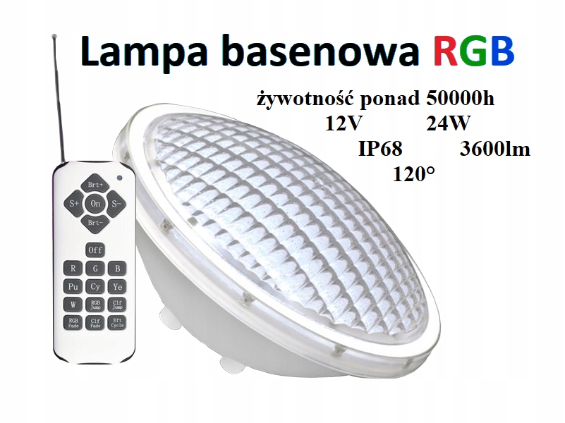 Lampa Basenowa Led Rgb 12v Oswietlenie Basen Kolor 8115884826 Oficjalne Archiwum Allegro
