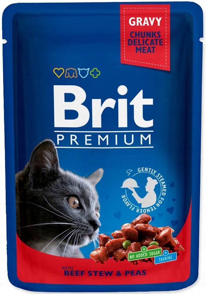Brit Premium Cat Beef Stew Peas - mokra karma dla