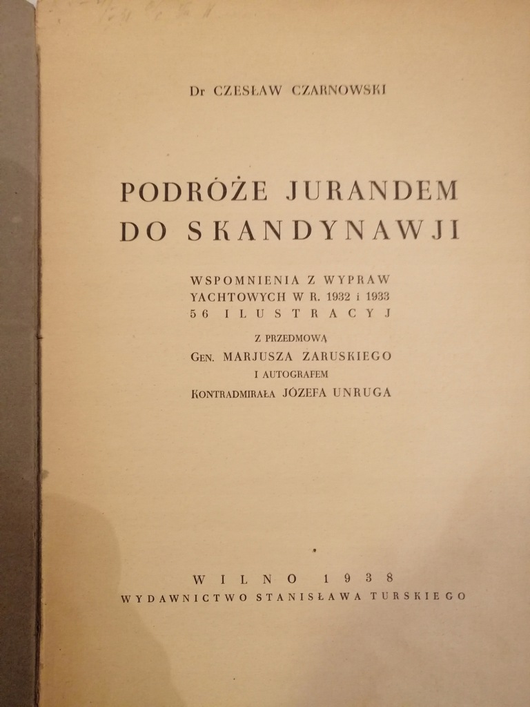 Podróże Jurandem do Skandynawii Czarnowski 1938