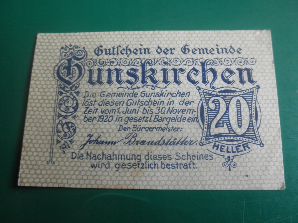 Notgeld Austria 20 heller