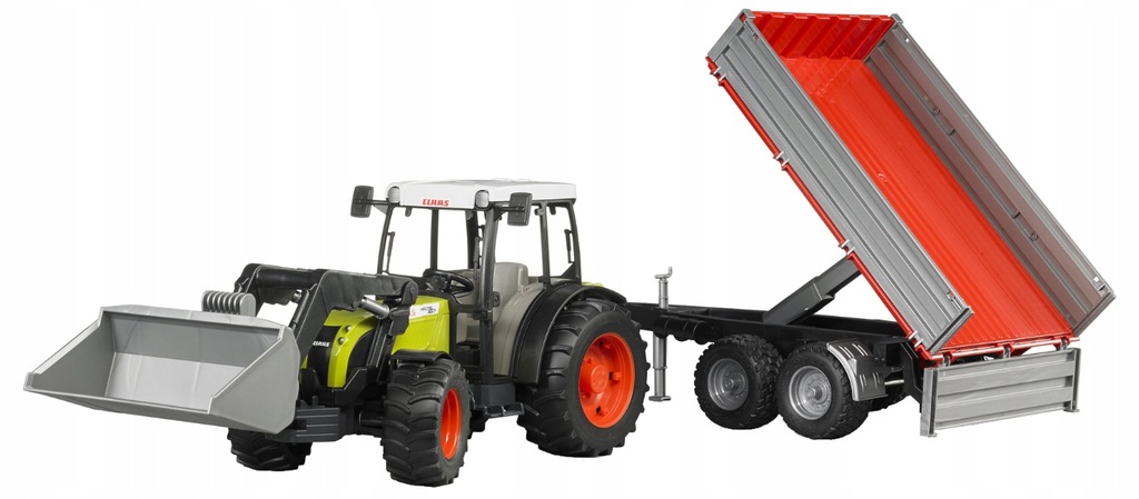 BRUDER 02112 TRAKTOR CLAAS Z ŁADOWARKĄ I PRZYCZEPĄ