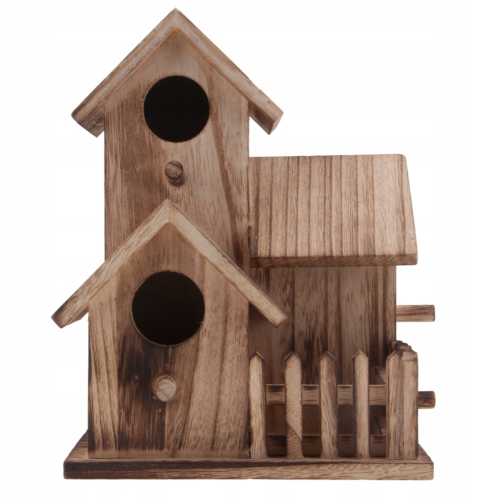 1 szt. Drewniany domek dla ptaków 2 House Box