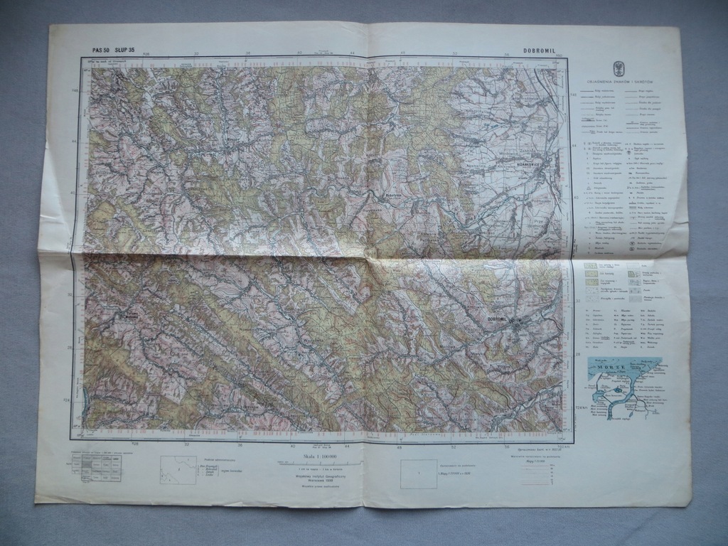DOBROMIL KRESY WOJSKOWA MAPA WIG 1938 przedw. org.