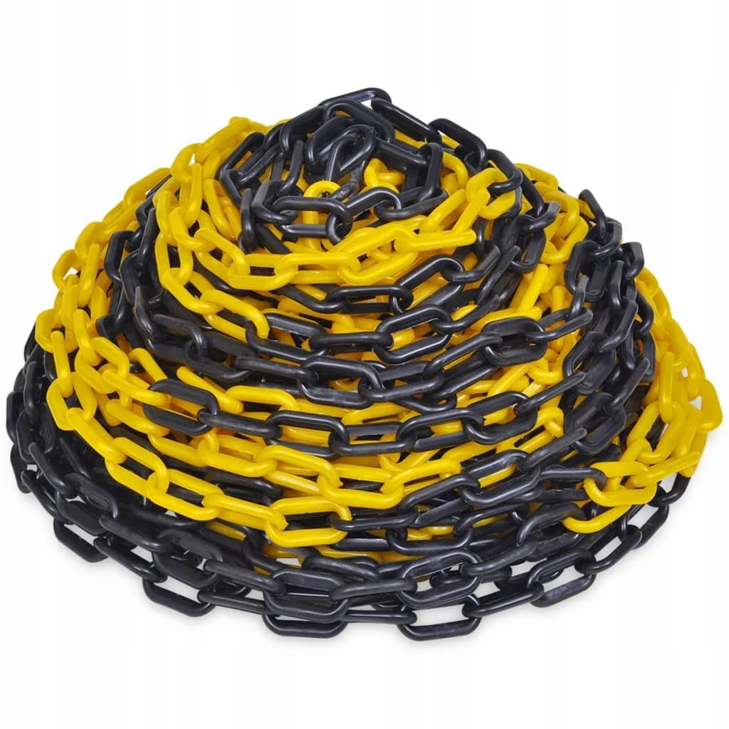 Plastikowy łańcuch ostrzegawczy, 30 m, żółto-czarn