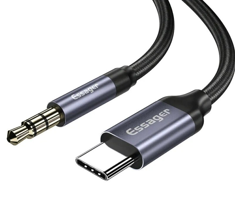 Przejściówka USB-C do Mini Jack 3.5mm - 1m - Adapter Audio do Radia w Aucie