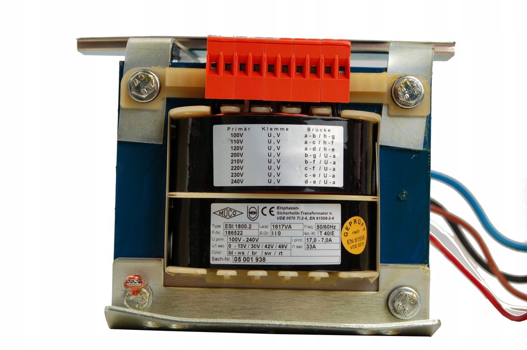TRANSFORMATOR VDE 0570 49V 230V 7A