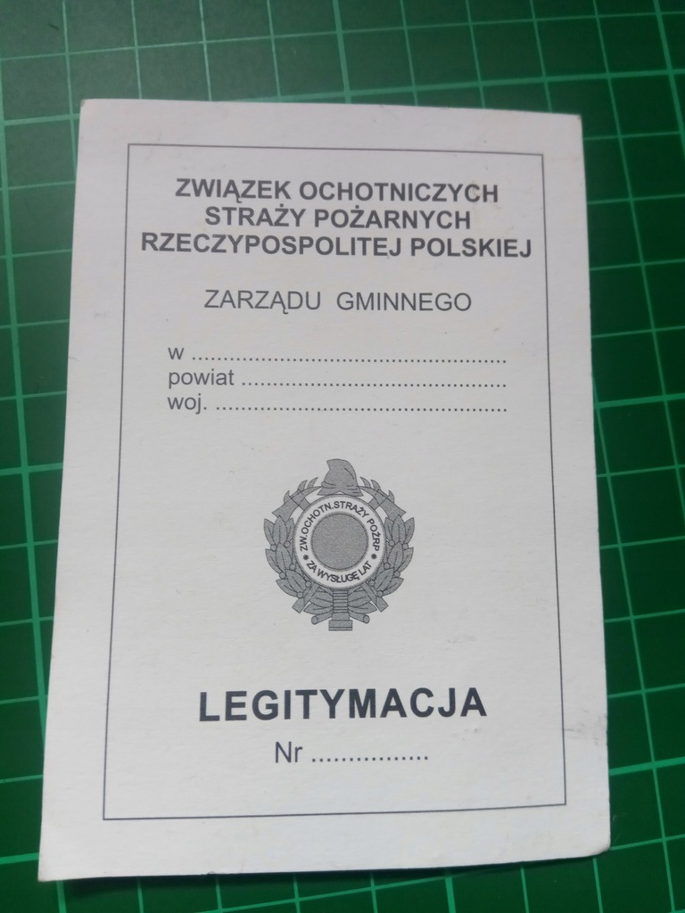 PSP OSP LEGITYMACJA DRUH ZA WYSŁUGĘ LAT