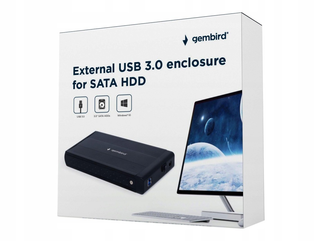 GEMBIRD EE3-U3S-3 Gembird obudowa USB 3.0 na dysk HDD 3.5 SATA, aluminiowa