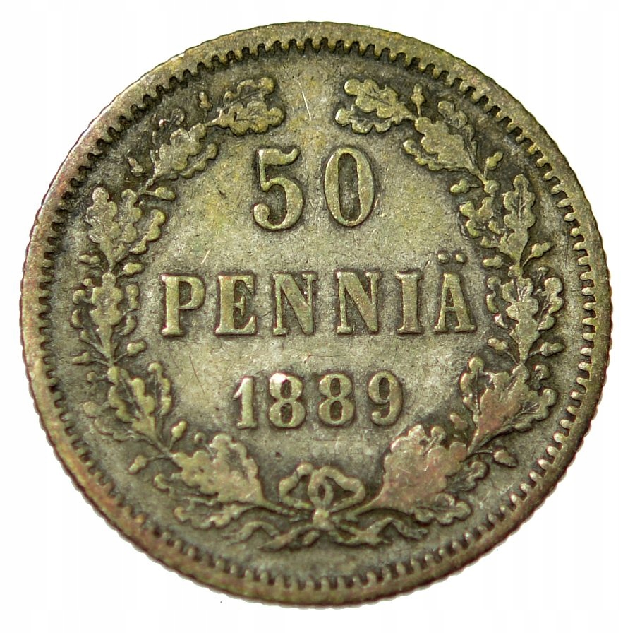 FINLANDIA ALEKSANDER III 50 PENNIA 1889