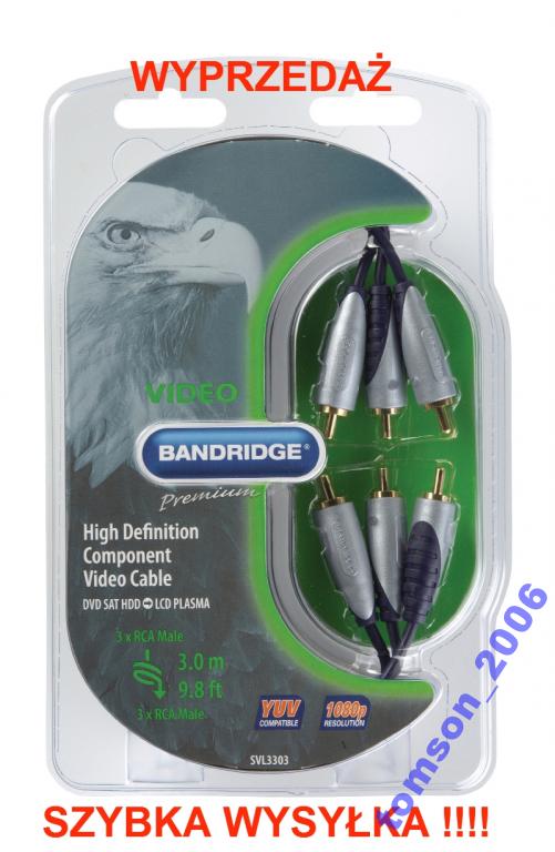 HURT BANDRIDGE PREMIUM 3x RCA CHINCH SVL3303