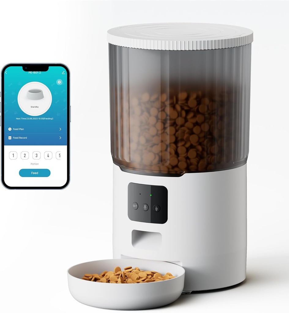Automatyczny Dozownik do Karmy dla zwierząt UIOOQ PE-B01 BIAŁY WIFI APP