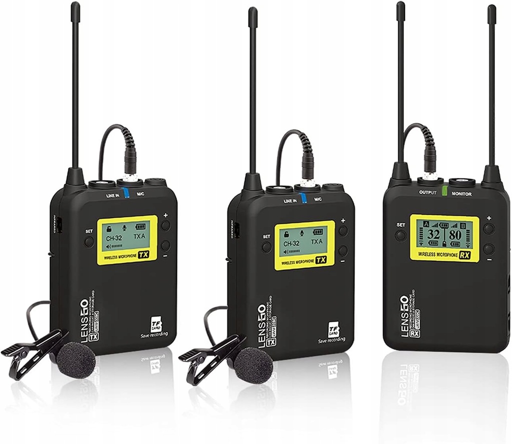 Bezprzewodowy system mikrofonu Lavalier LENSGO LWM-328C