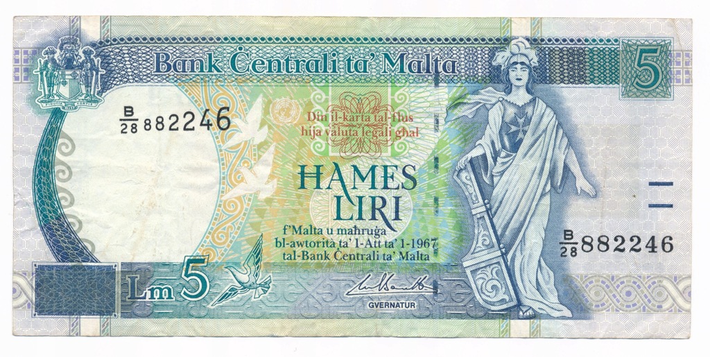 Malta, 5 liri 1967 (1994), st. 3