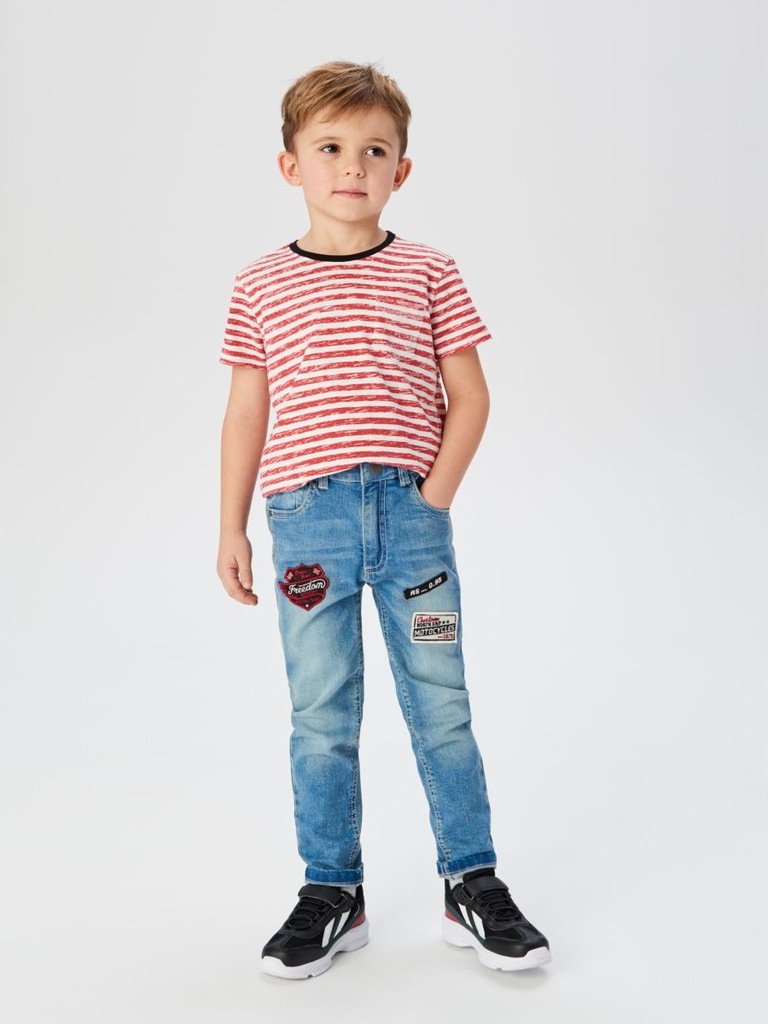 RESERVED spodnie jeans naszywki 128 NOWE 7-8 l