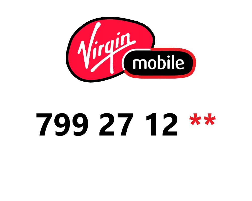Czerwony numer Virgin Mobile 799 27 12 **