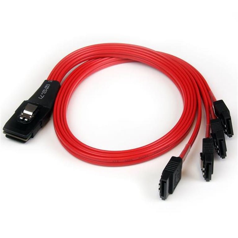 StarTech SAS8087S4R50 kabel SAS 0,5 m Czarny, Czerwony