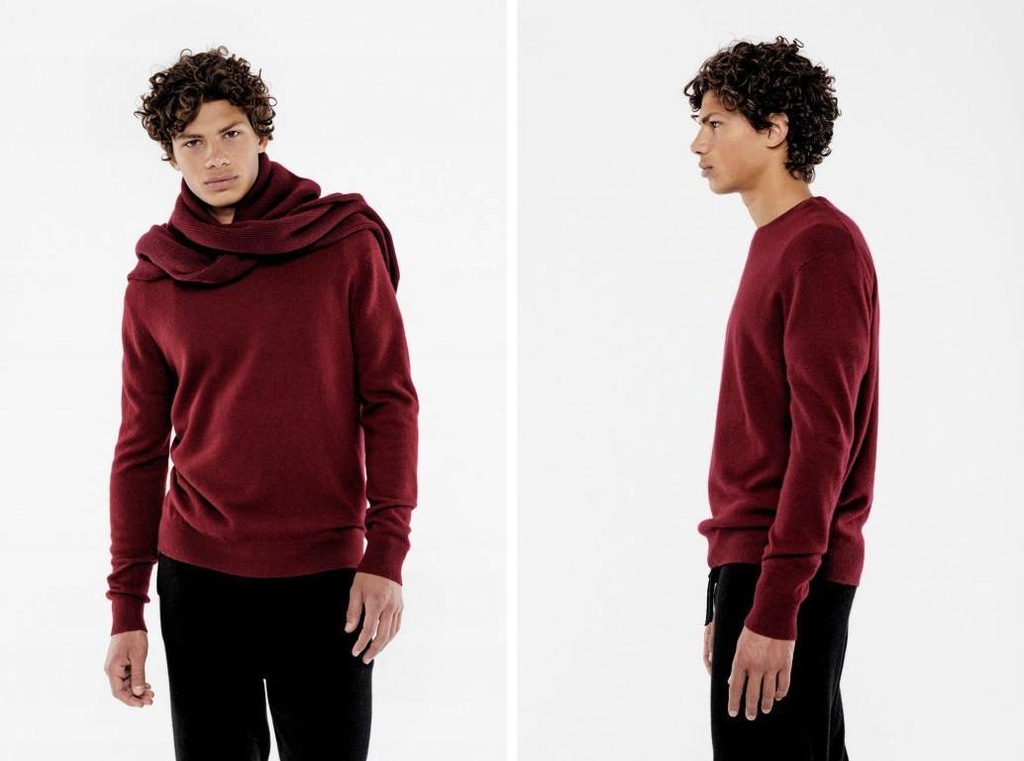 G005A19 SWETER KASZMIROWY BURGUND JUST CASHMERE L