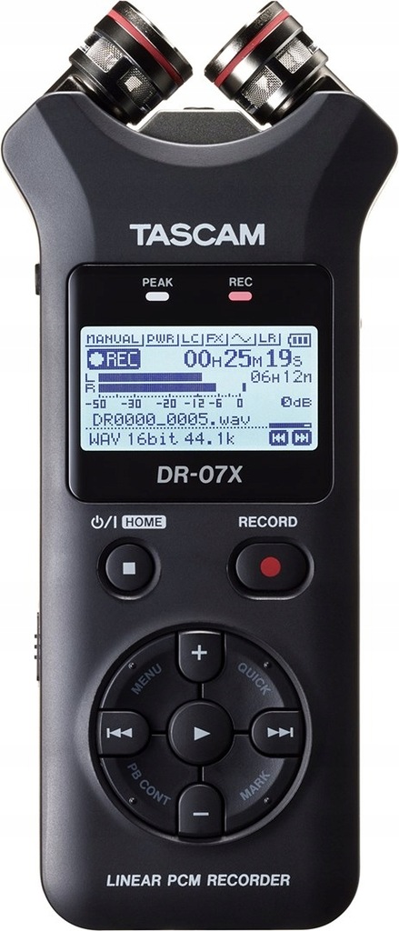 Tascam DR-07X - Przenośny rejestrator cyfrowy z interfejsem USB, zapis na k