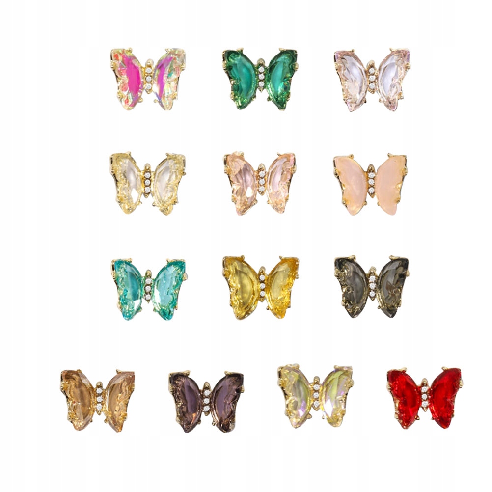 13pcs 3D Butterflies Nail Studs Nail Art Decor DIY